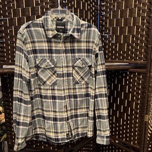 RSQ Men’s Blue and Gold Plaid Shirt Size L
